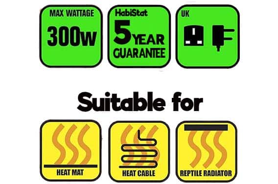Habistat Mat Stat Thermostat Heat Source Suitabilty and 5 Year Guarantee