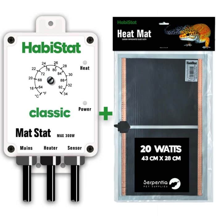 Habistat Mat Stat White and 20 watt Heat Mat Bundle
