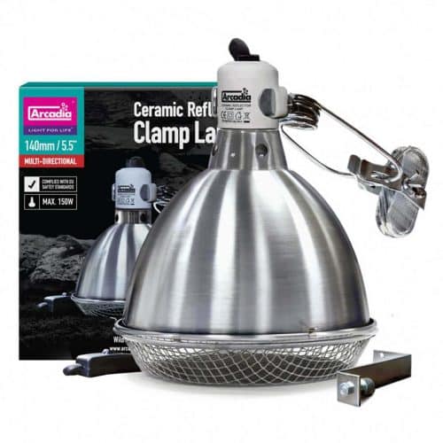 Arcadia Clamp Lamp Ceramic Holder and Reflector 14cm Steel