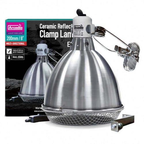Arcadia Clamp Lamp Ceramic Holder and Reflector 20cm Steel