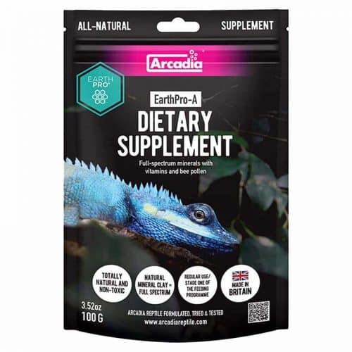 Arcadia EarthPro-A is a powdered vitamin supplement designed for all species of reptile. It contains a blend of natural, full-spectrum minerals and vitamins.