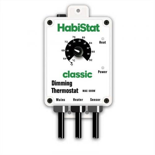 The Habistat Dimming thermostat is designed to offer precise control of incandescent light bulbs but is also suitable for controlling ceramic heaters, heat cables & reptile radiators.
