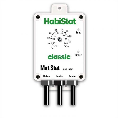 The Habistat Mat Stat Thermostat with white casing is designed to offer precise control of reptile heat mats, reptile heat cables & reptile radiators.