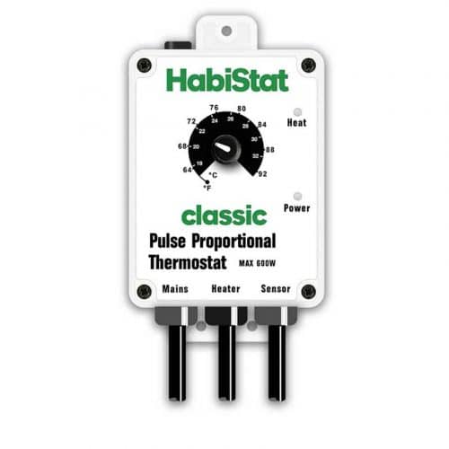 Habistat Pulse Proportional Thermostat Classic White Reptile Stat is used for the accurate temperature control of reptile heat mats, ceramic heat lamps, heat cables and reptile radiators.