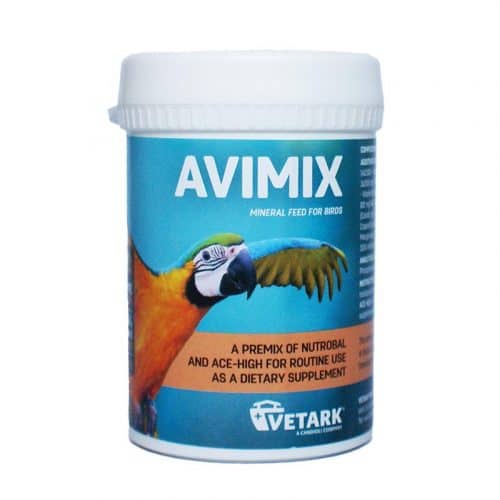 Vetark Avimix Provides Essential Calcium, Vitamins and Minerals For All Cage, Aviary and Wild Birds. A Powdered Supplement That Can Be Sprinkled Onto Soft Foods and Fruits.