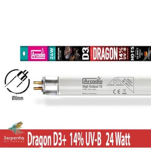 Arcadia Reptile T5 Dragon 14 Percent D3+ UVB 24 watts Replacement Tube
