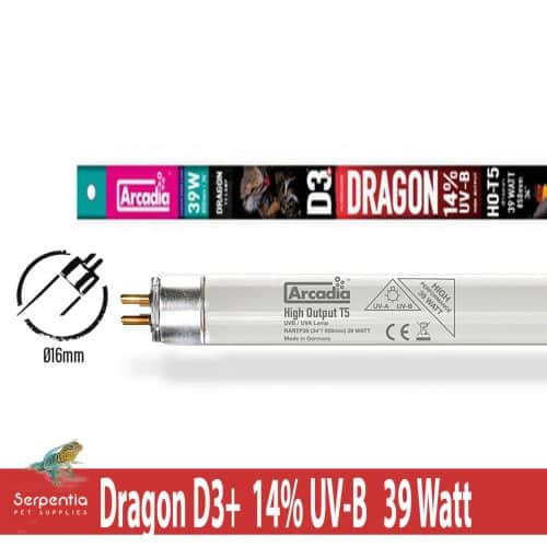 Arcadia Reptile T5 Dragon 14 Percent D3+ UVB 39 watts Replacement Tube