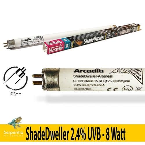 Arcadia Reptile T5 Shadedweller Arboreal Replacement 2.4 percent UV Replacement Lamp