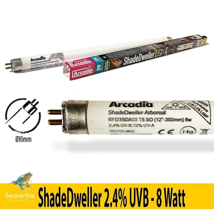 Arcadia Reptile T5 Shadedweller Arboreal Replacement 2.4 percent UV Replacement Lamp