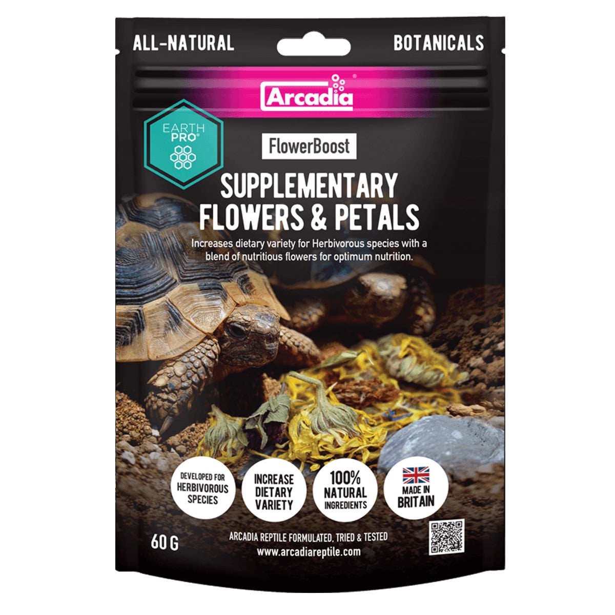 Arcadia EarthPro FlowerBoost 80g front of pouch