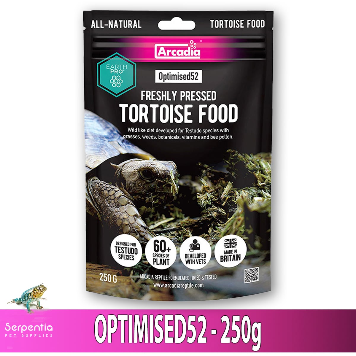 Arcadia EarthPro Optimised52 Tortoise Food 250g pouch