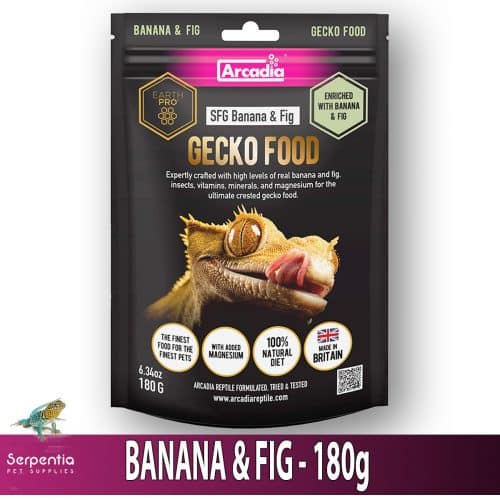 Arcadia SFG Banana & Fig Gecko Food 180g – complete omnivorous diet for Crested Geckos