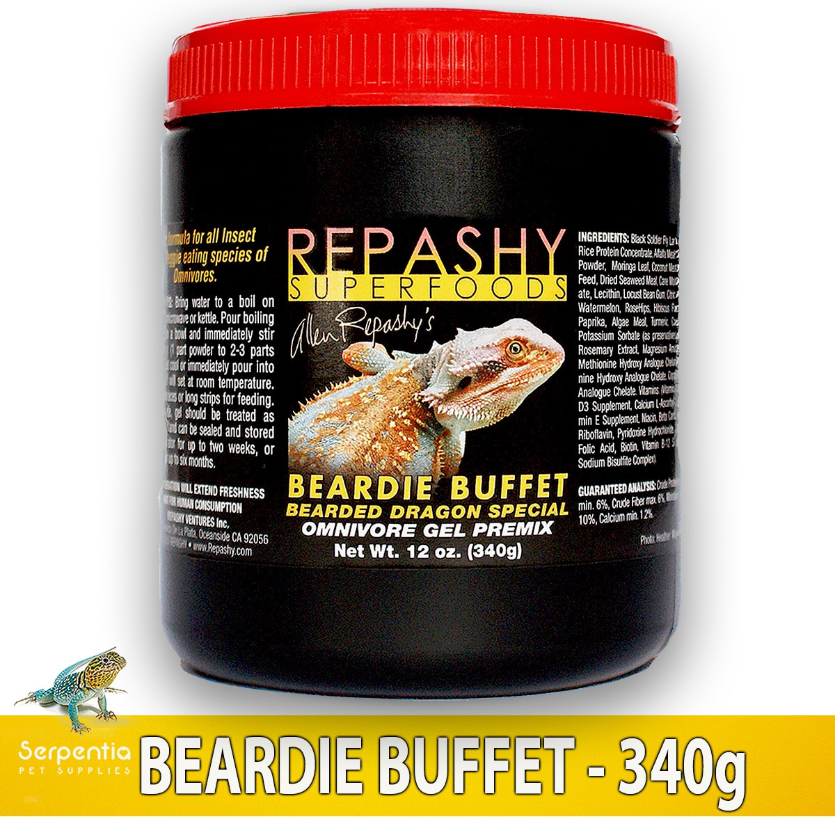 Repashy Beardie Buffet 340g omnivore reptile gel diet jar