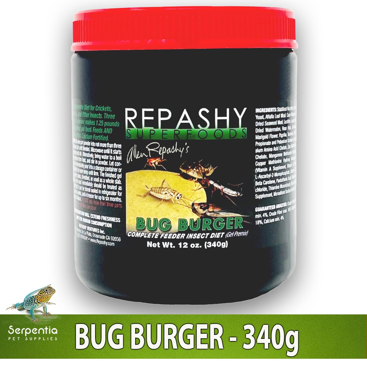 Repashy Bug Burger 340g complete gut-load gel diet for feeder insects
