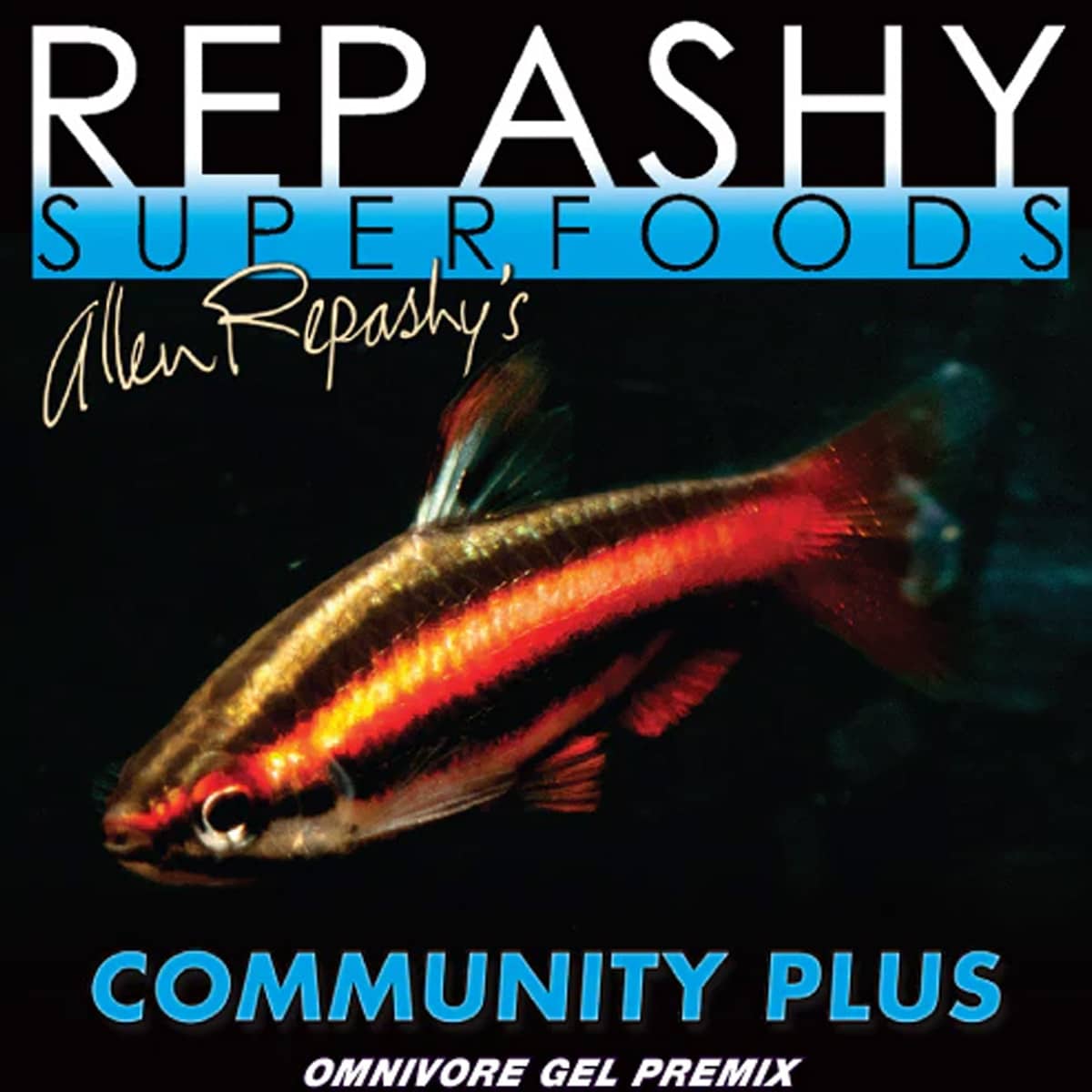Repashy Community Plus fish food 170g label close up
