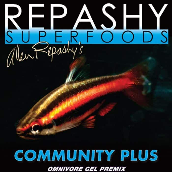 Repashy Community Plus fish food 85g label close up