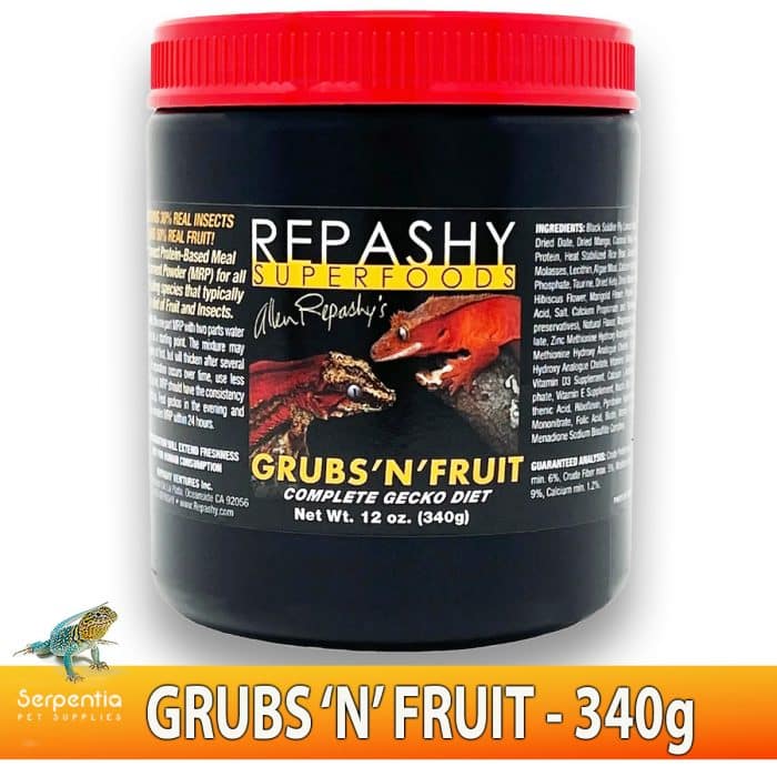 Repashy Grubs N Fruit 340g jar meal replacement powder front image