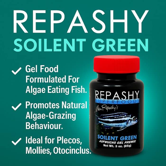 Repashy Soilent Green 85g infographic spirulina and plant protein nutrition for algae eaters