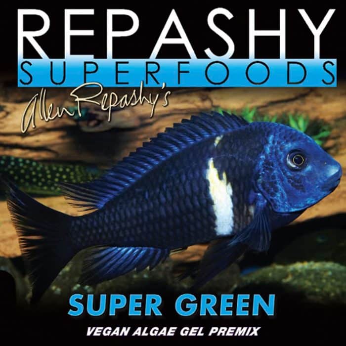 Repashy Super Green 85g label close-up Repashy Fish Foods