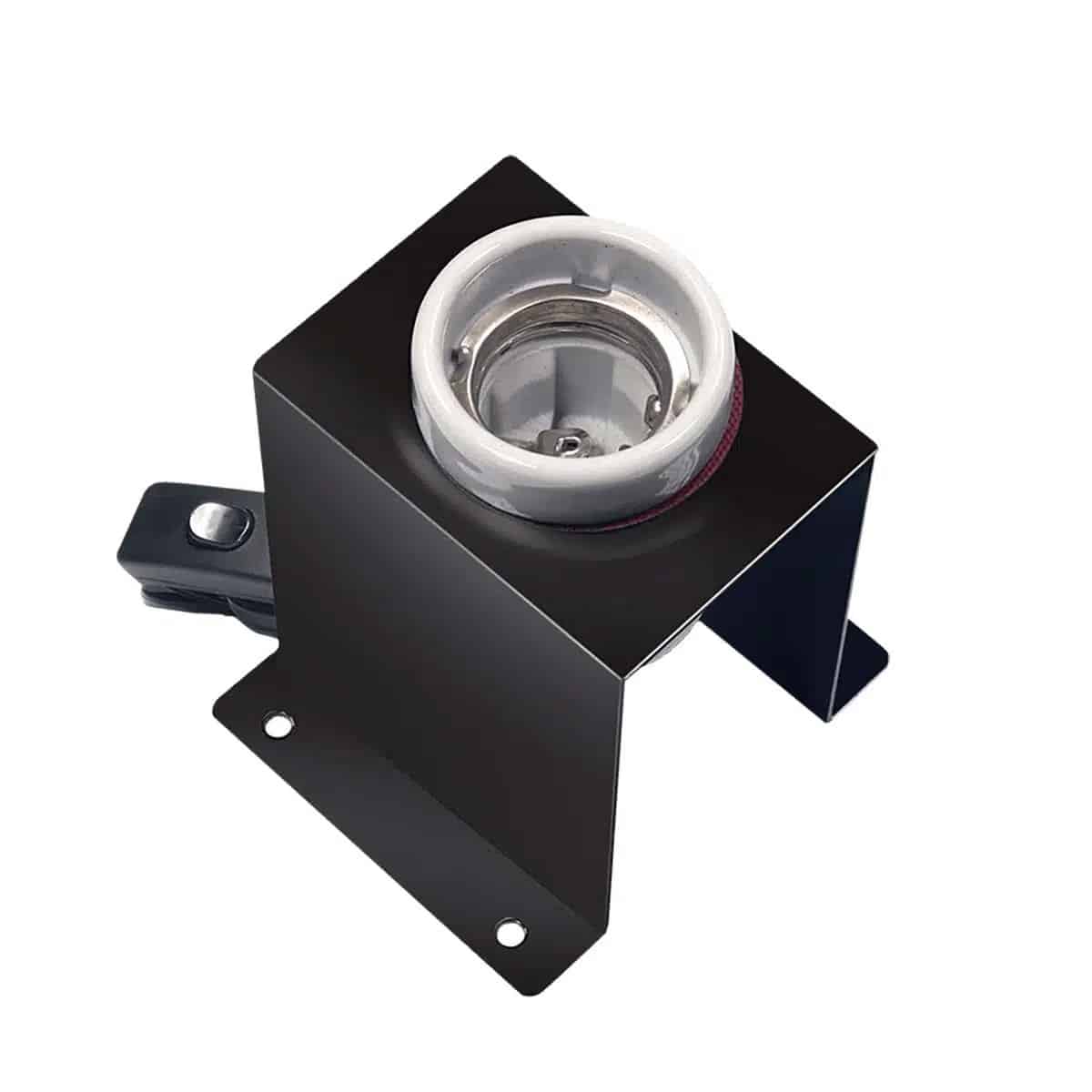 Arcadia Pro Ceramic Lamp Holder and Bracket top view showing ceramic e27 screw fitting