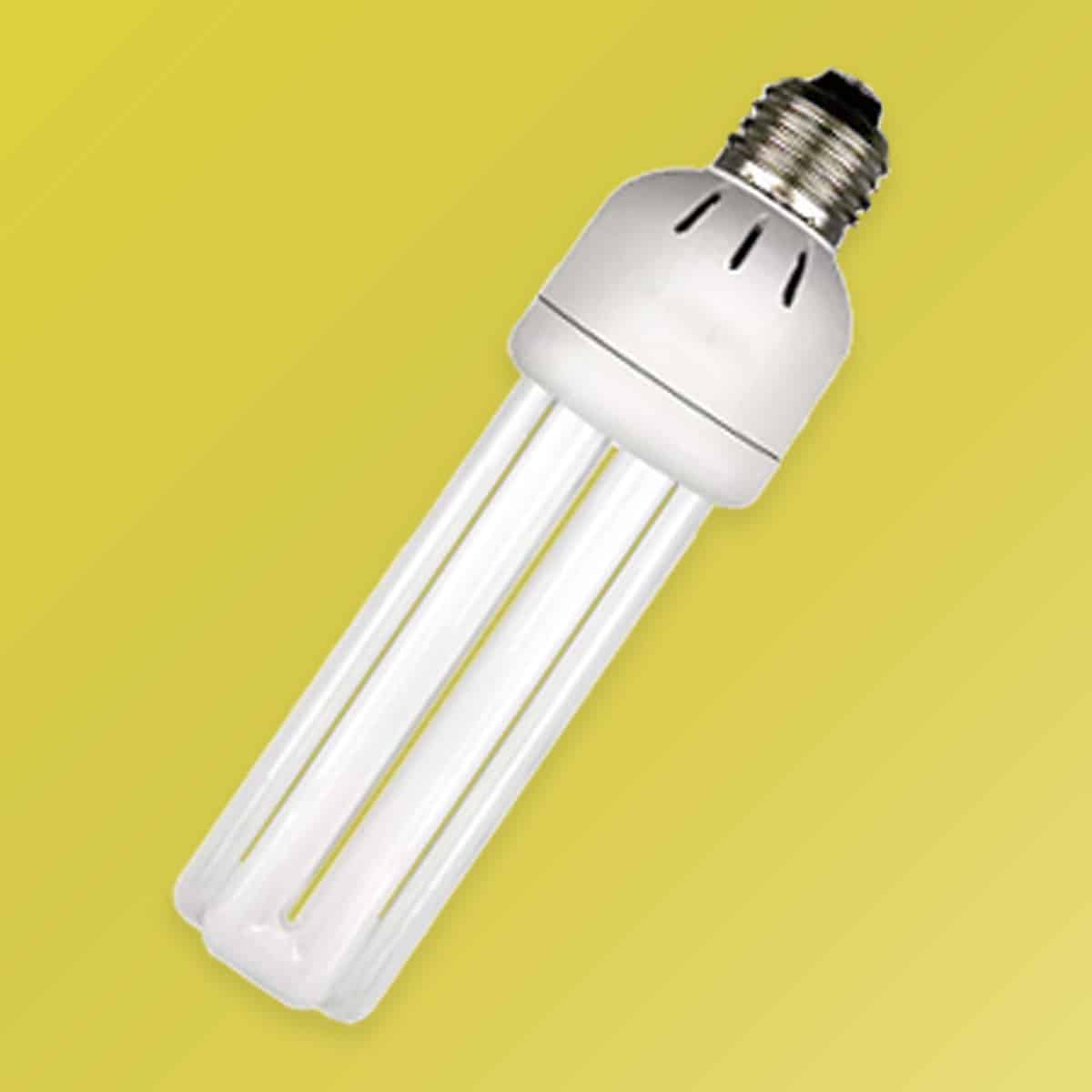 Compact UVB bulb for reptiles providing low-level UVB and visible light for small enclosures