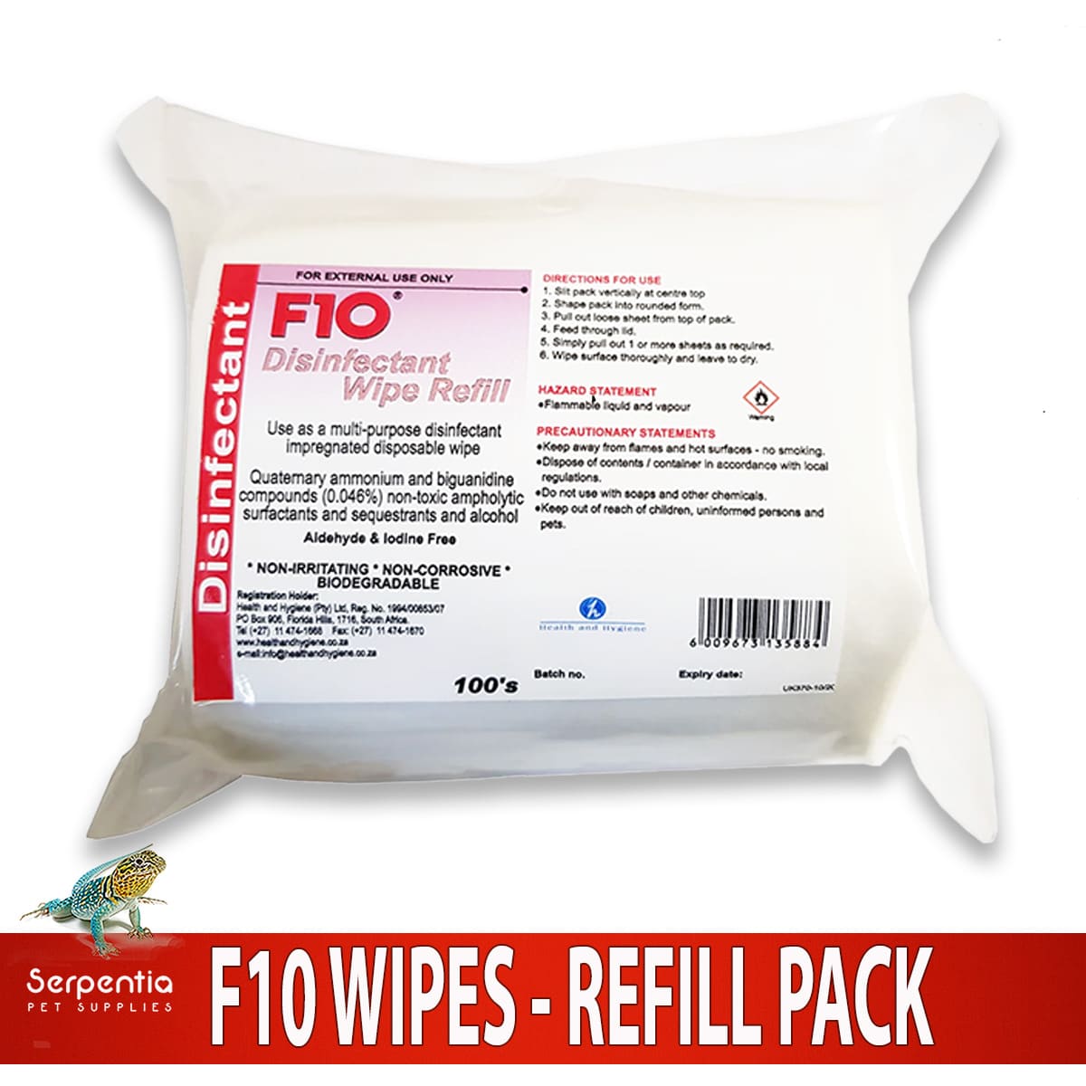 F10 Disinfectant Wipes Refill Pack