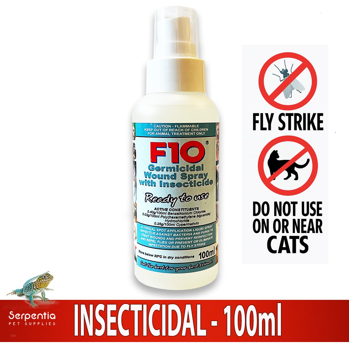 F10 Germicidal Wound Spray with Insecticide 100ml