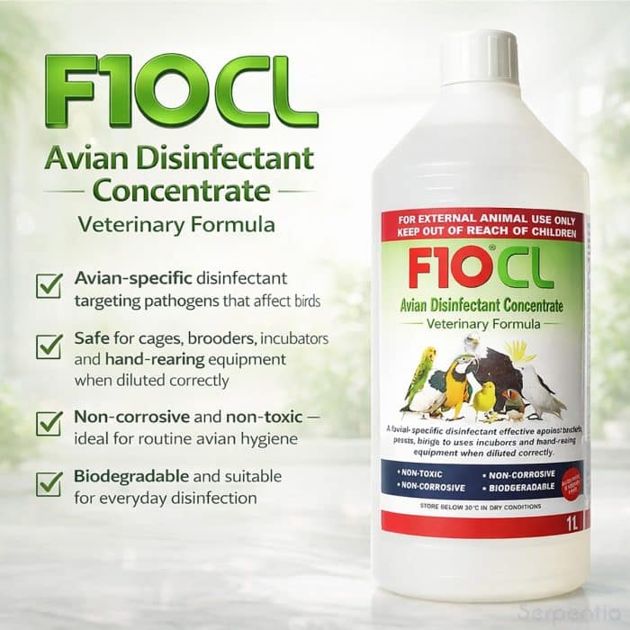F10 CL avian disinfectant concentrate features infographic