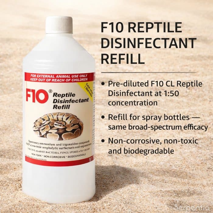 F10 reptile disinfectant ready to use refill features guide