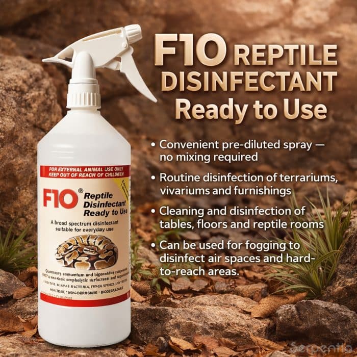F10 reptile disinfectant ready to use spray usage and application guide