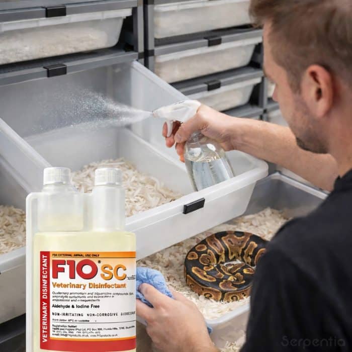 F10 SC Veterinary Disinfectant 1 Litre Concentrate - ideal for keepers managing larger groups of animals such as ball pythons