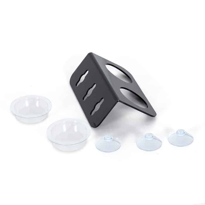 HabiStat double gecko feeding ledge components parts. Clear removable cup with suction cups and ledge.