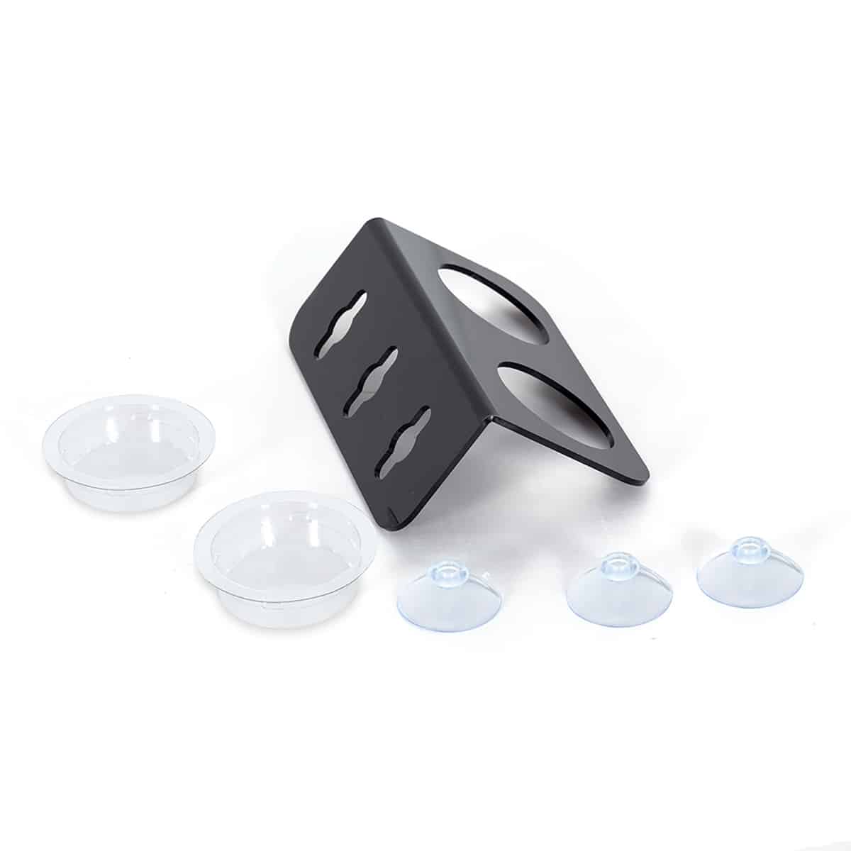 HabiStat double gecko feeding ledge components parts. Clear removable cup with suction cups and ledge.