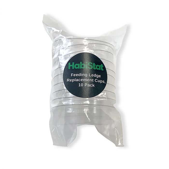 Clear clip-in feeding cups for HabiStat arboreal gecko feeding ledges 10 pack