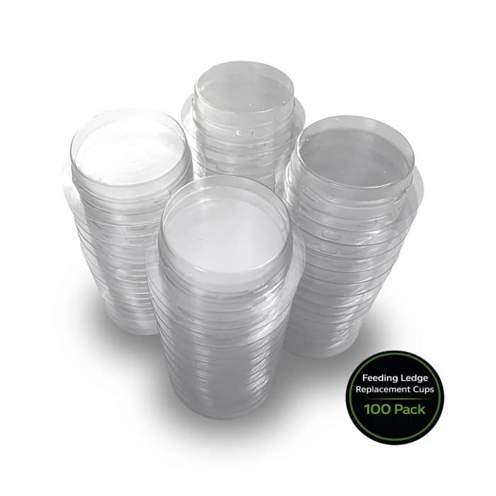 Clear clip-in feeding cups for HabiStat arboreal gecko feeding ledges 100 pack