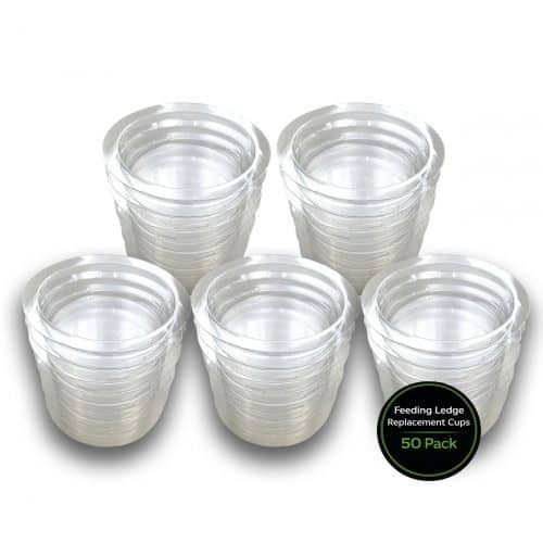 Clear clip-in feeding cups for HabiStat arboreal gecko feeding ledges 50 pack