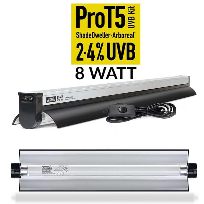 Arcadia ProT5 ShadeDweller Arboreal 2.4% UVB 8W reptile lighting kit