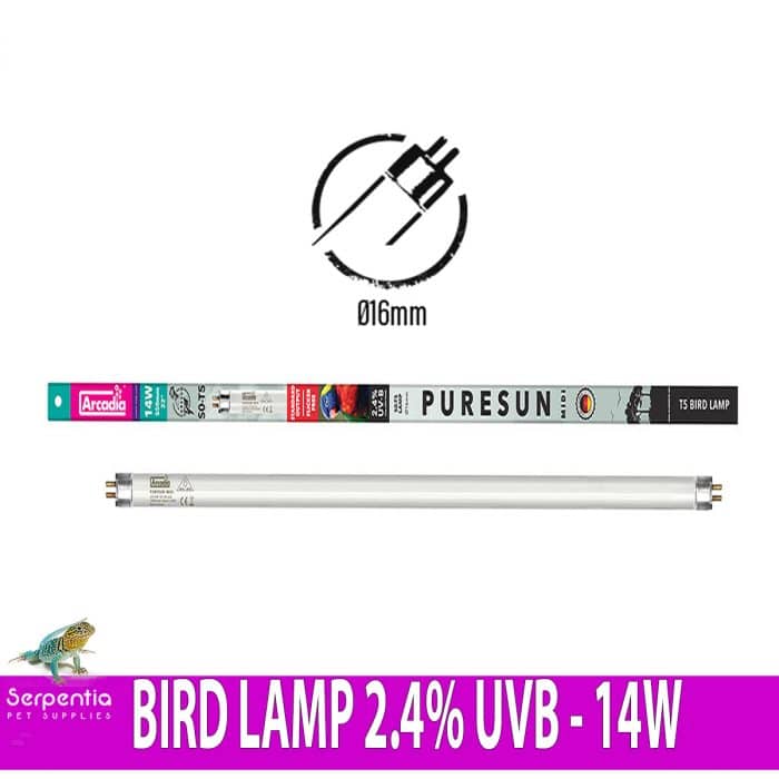 Arcadia PureSun 2.4 percent UVB T5 bird lamp tube 14 watt