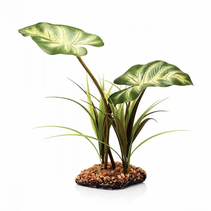Artificial Broadleaf Canopy vivarium plant approximately 26cm tall with weighted base
