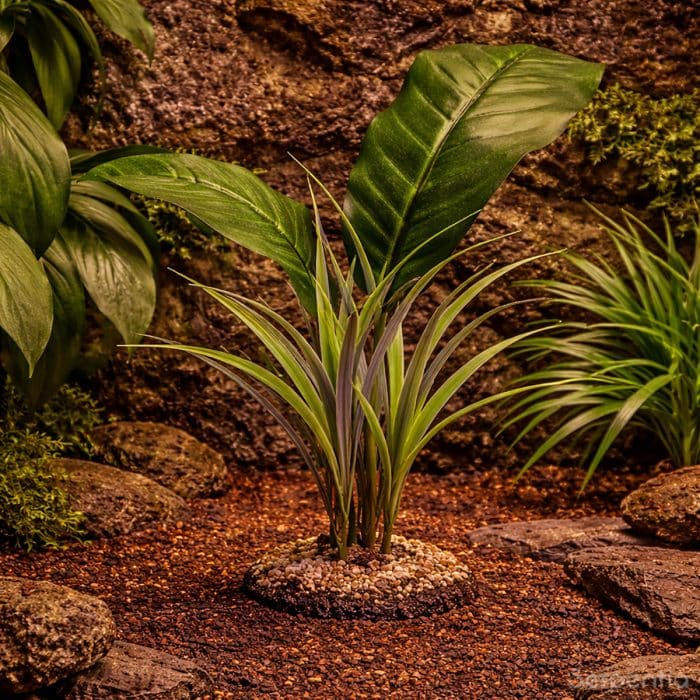 Artificial Evergreen Canopy plant used in tropical reptile vivarium setup