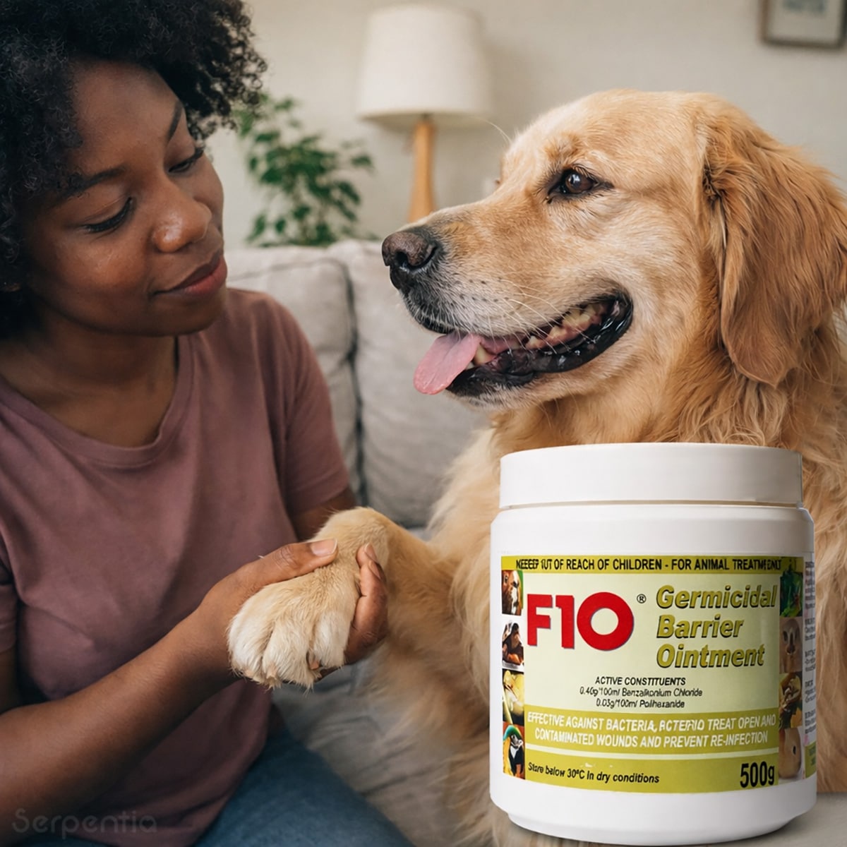 F10 Germicidal Barrier Ointment 500g for dogs – veterinary antiseptic ointment for wound care and skin protection