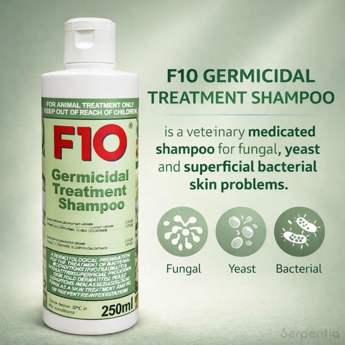 F10 Germicidal Treatment Shampoo 250ml veterinary medicated shampoo for fungal, yeast and bacterial skin problems