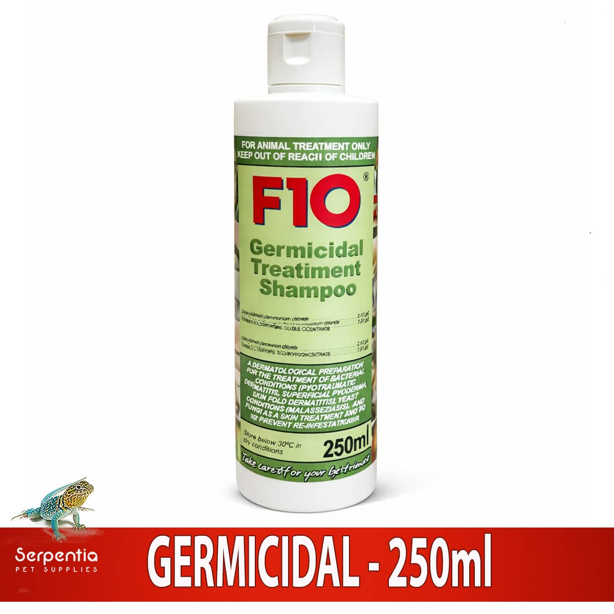 F10 germicidal treatment shampoo 250ml for animal treatment use