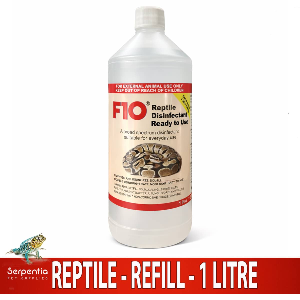 F10 reptile disinfectant ready to use refill 1 litre bottle