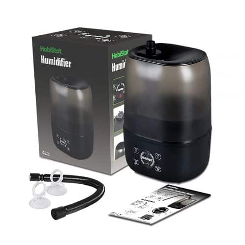 HabiStat 4L humidifier with retail box, hose and accessories for reptile vivariums