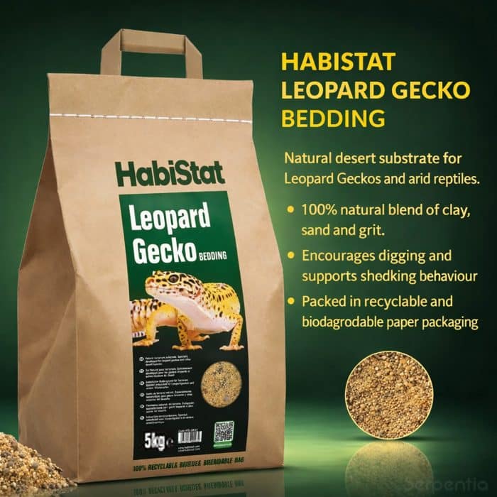 HabiStat Leopard Gecko Bedding 5kg natural desert substrate blend of clay sand and grit