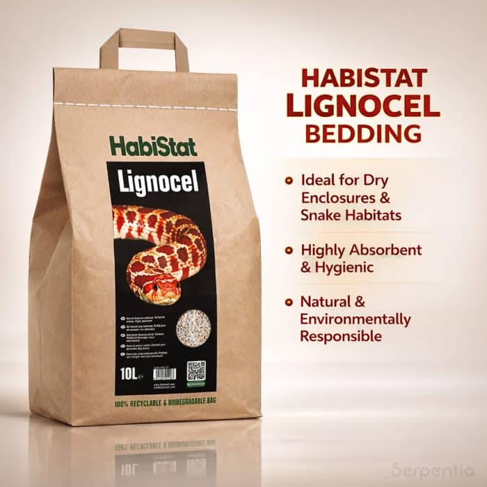 HabiStat Lignocel Bedding 10L highly absorbent hygienic substrate for dry snake habitats