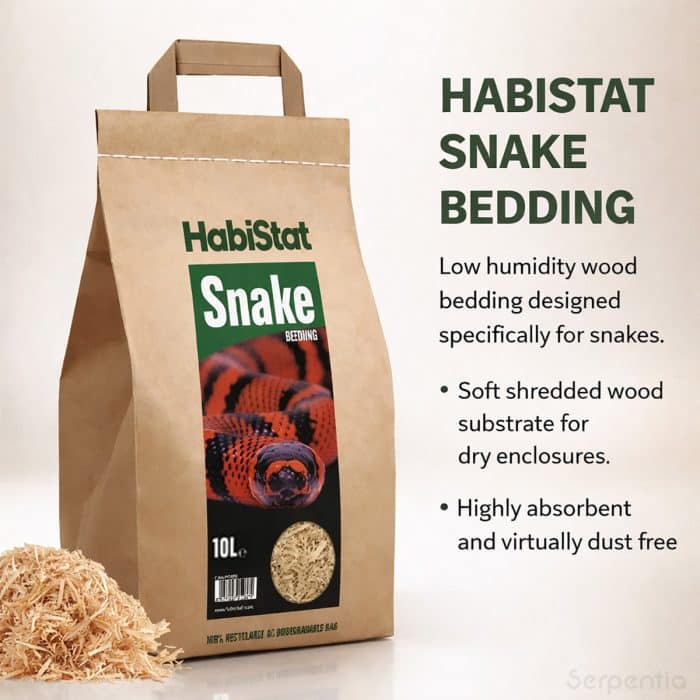 HabiStat Snake Bedding 10L low humidity wood substrate for dry snake enclosures