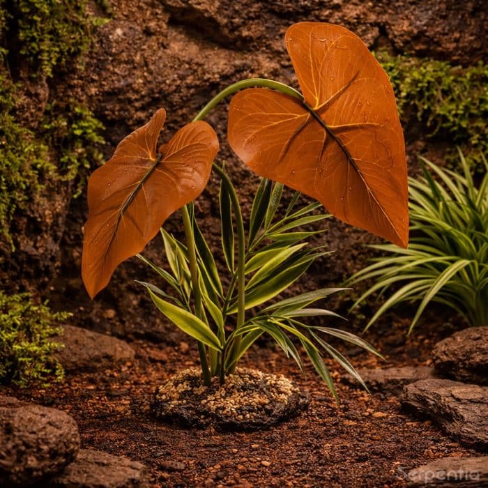 Artificial Rainforest Canopy plant used in tropical reptile vivarium setup