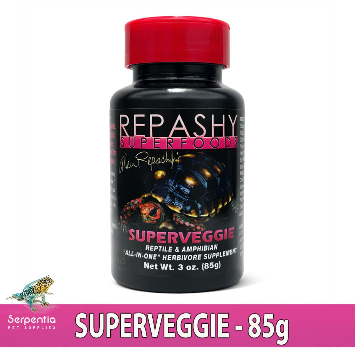 Repashy SuperVeggie all-in-one herbivore supplement for reptiles and amphibians, 85g.